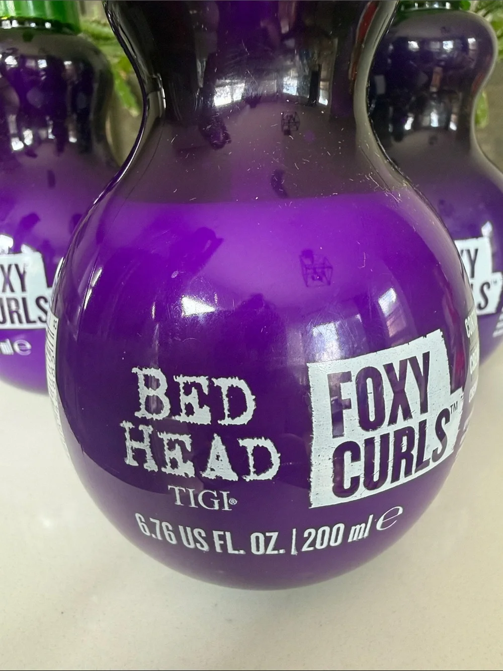 3 BedHead Foxy Curls Curl Enhancer - Purple Bottle with Green Pump